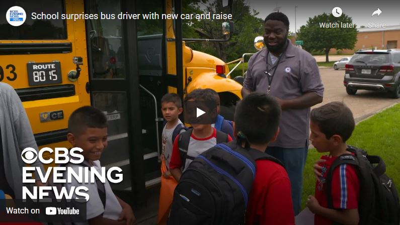 School surprises bus driver with new car and raise